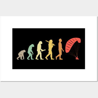 Retro Paragliding Evolution Gift For Paragliders Posters and Art